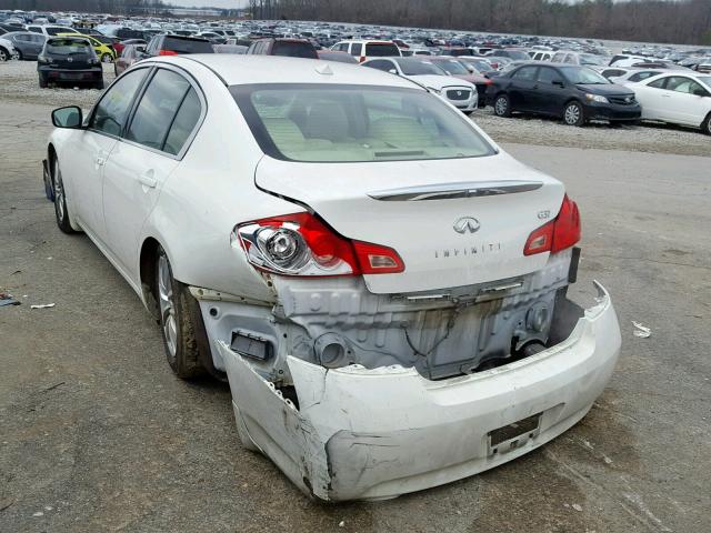 JNKCV61E99M304590 - 2009 INFINITI G37 BASE WHITE photo 3