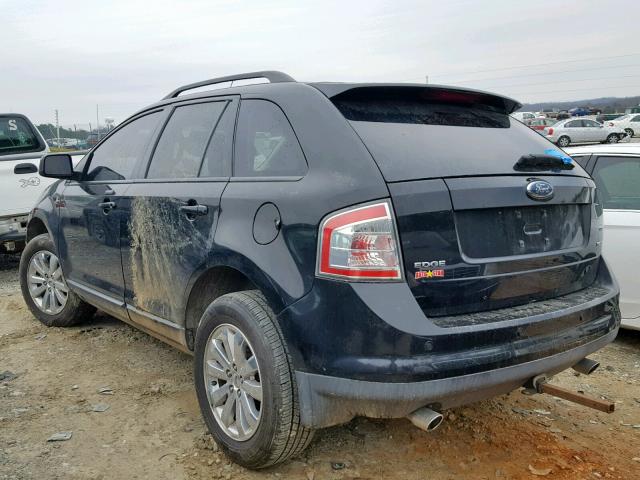 2FMDK38C27BA48387 - 2007 FORD EDGE SEL BLACK photo 3