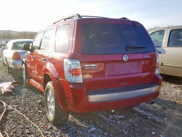 4M2CN8B74AKJ23677 - 2010 MERCURY MARINER RED photo 3