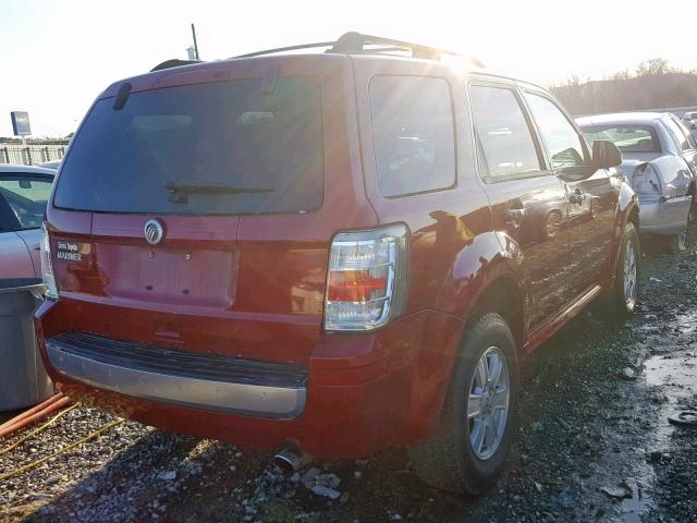 4M2CN8B74AKJ23677 - 2010 MERCURY MARINER RED photo 4