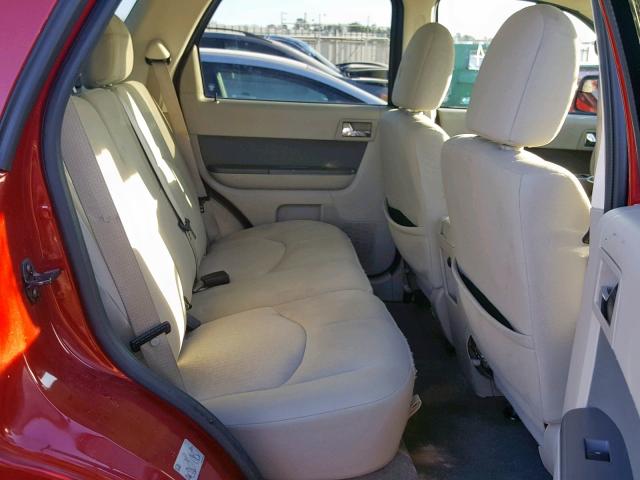 4M2CN8B74AKJ23677 - 2010 MERCURY MARINER RED photo 6
