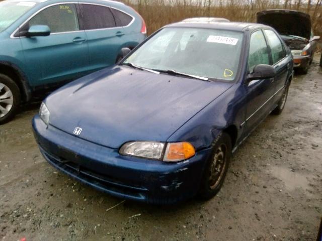 JHMEG8543SS012645 - 1995 HONDA CIVIC DX BLUE photo 2