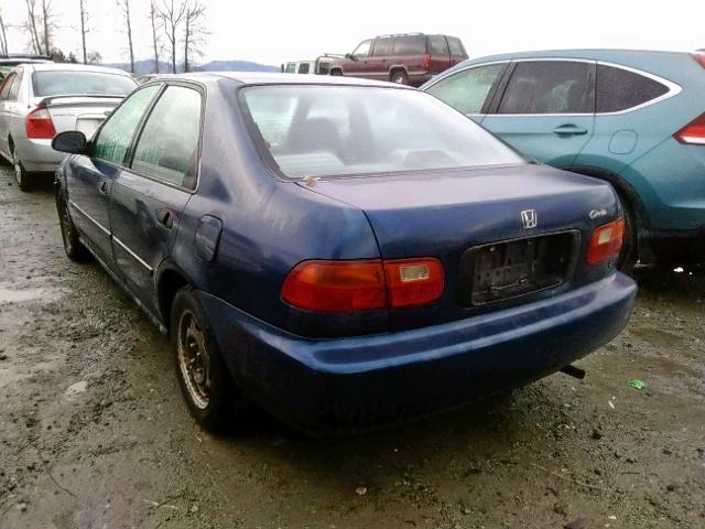 JHMEG8543SS012645 - 1995 HONDA CIVIC DX BLUE photo 3