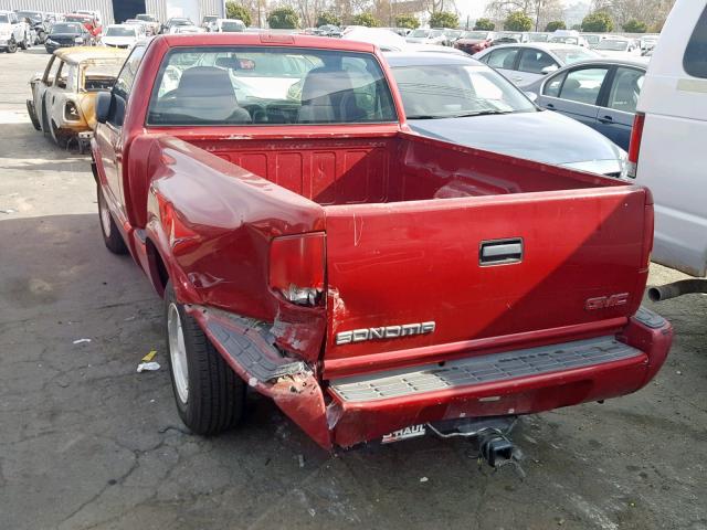 1GTCS14H838132376 - 2003 GMC SONOMA BURGUNDY photo 3