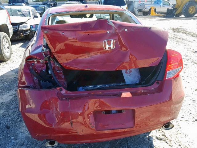 1HGCS2A85CA007095 - 2012 HONDA ACCORD EXL RED photo 9