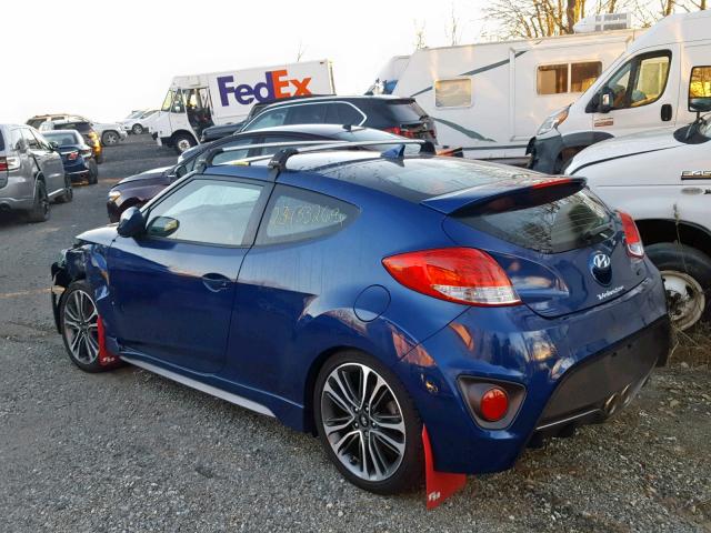 KMHTC6AE2HU308899 - 2017 HYUNDAI VELOSTER T BLUE photo 3