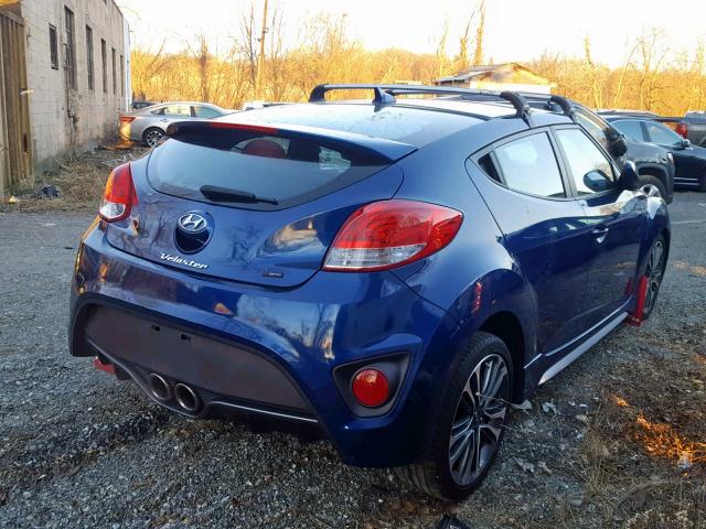 KMHTC6AE2HU308899 - 2017 HYUNDAI VELOSTER T BLUE photo 4