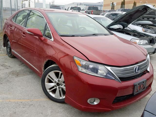 JTHBB1BA4A2011456 - 2010 LEXUS HS 250H RED photo 1