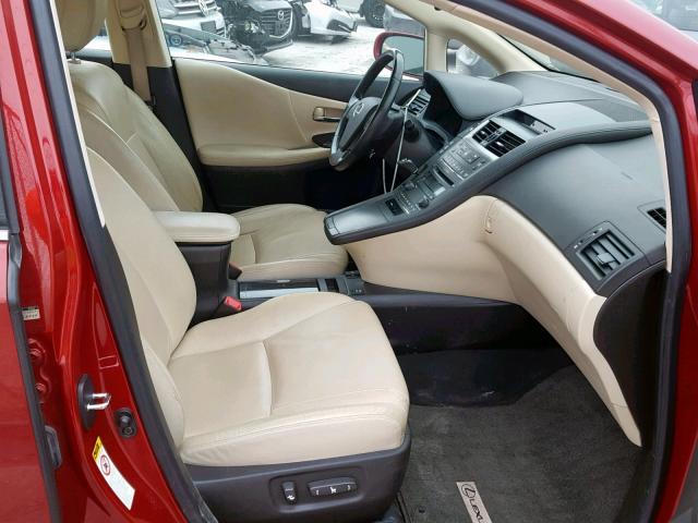 JTHBB1BA4A2011456 - 2010 LEXUS HS 250H RED photo 5