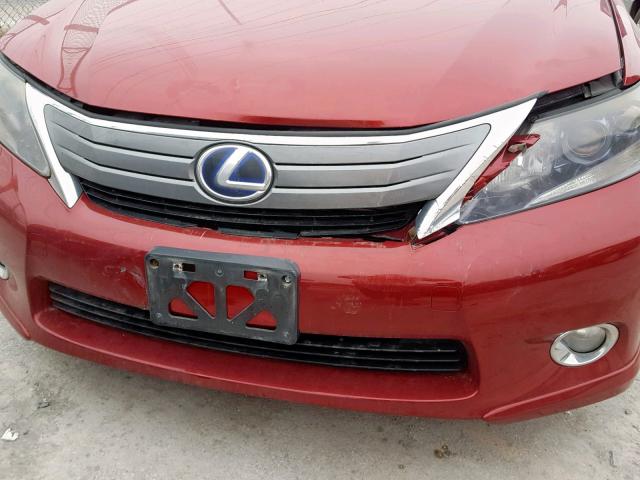 JTHBB1BA4A2011456 - 2010 LEXUS HS 250H RED photo 9