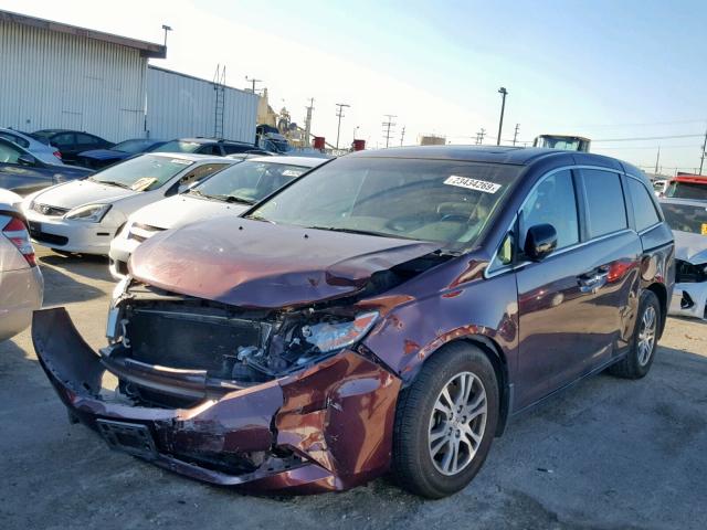 5FNRL5H68BB093990 - 2011 HONDA ODYSSEY EX MAROON photo 2