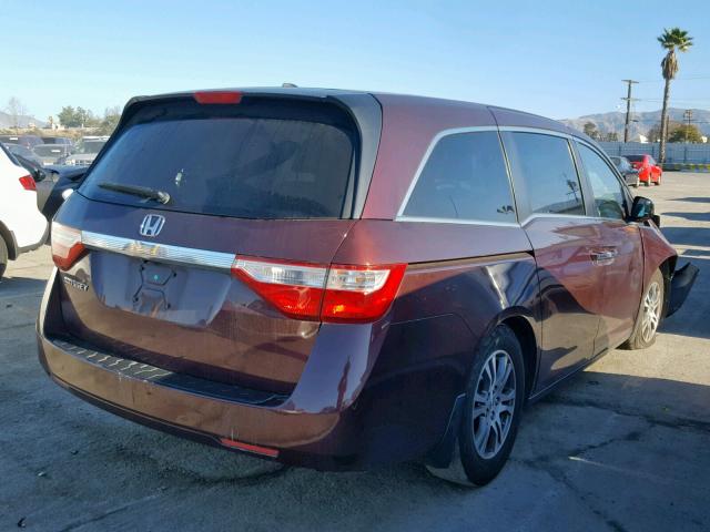 5FNRL5H68BB093990 - 2011 HONDA ODYSSEY EX MAROON photo 4