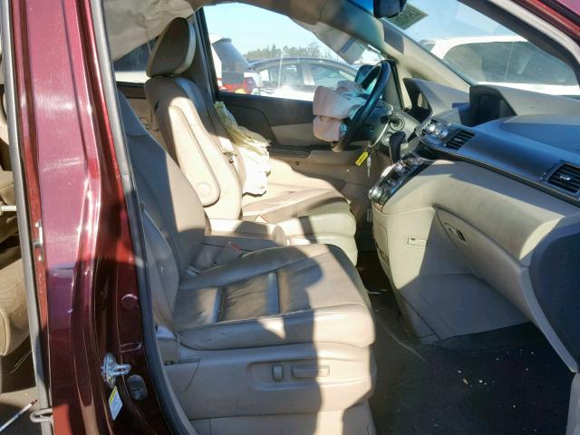 5FNRL5H68BB093990 - 2011 HONDA ODYSSEY EX MAROON photo 5