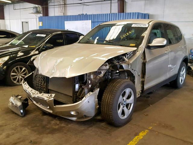 5UXWX5C56CL723086 - 2012 BMW X3 XDRIVE2 SILVER photo 2