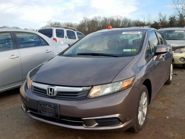 2HGFB2F94CH519205 - 2012 HONDA CIVIC EXL GRAY photo 2