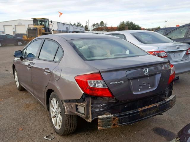 2HGFB2F94CH519205 - 2012 HONDA CIVIC EXL GRAY photo 3