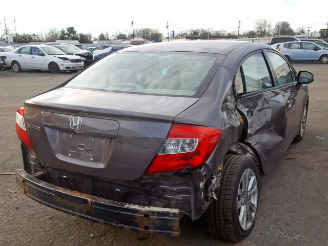 2HGFB2F94CH519205 - 2012 HONDA CIVIC EXL GRAY photo 4