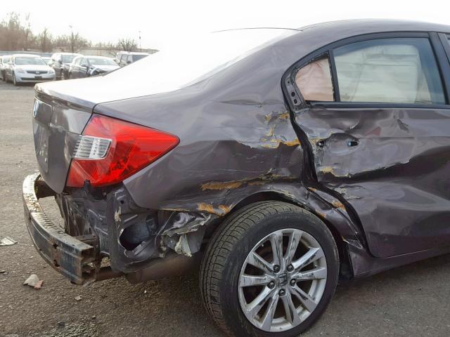 2HGFB2F94CH519205 - 2012 HONDA CIVIC EXL GRAY photo 9