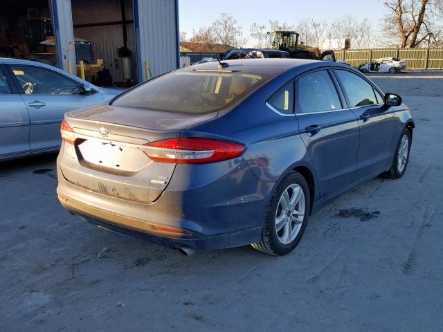 3FA6P0HD1JR258905 - 2018 FORD FUSION SE BLUE photo 4