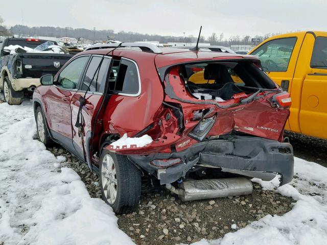 1C4PJLDB8HW560348 - 2017 JEEP CHEROKEE L MAROON photo 3