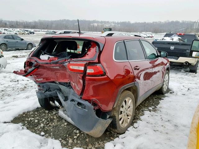 1C4PJLDB8HW560348 - 2017 JEEP CHEROKEE L MAROON photo 4