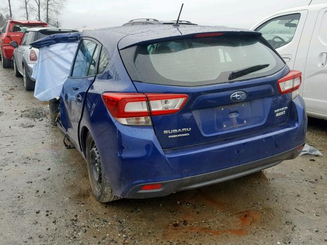 4S3GTAA61H3731481 - 2017 SUBARU IMPREZA BLUE photo 3