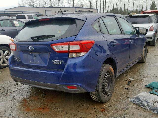 4S3GTAA61H3731481 - 2017 SUBARU IMPREZA BLUE photo 4