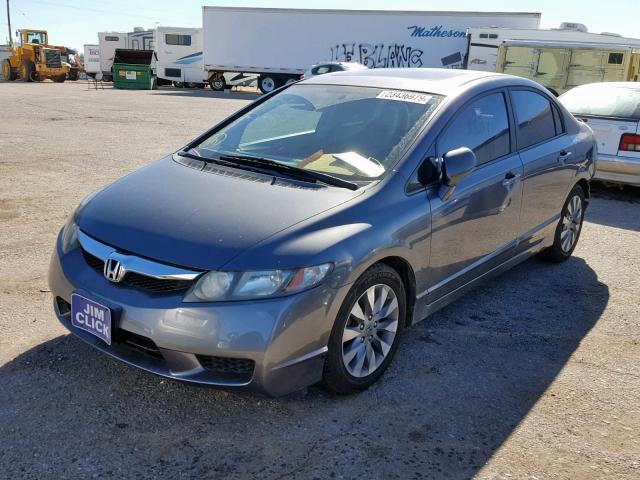 2HGFA16829H312034 - 2009 HONDA CIVIC EX GRAY photo 2