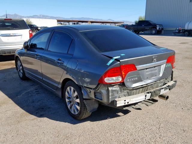 2HGFA16829H312034 - 2009 HONDA CIVIC EX GRAY photo 3