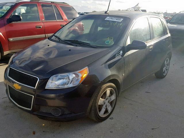 KL1TD66E89B651618 - 2009 CHEVROLET AVEO LS BLACK photo 2