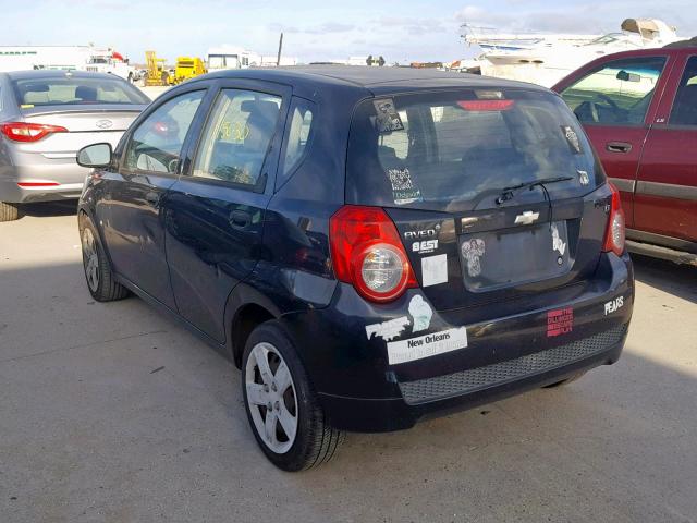 KL1TD66E89B651618 - 2009 CHEVROLET AVEO LS BLACK photo 3