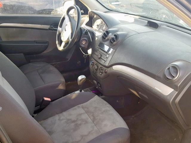 KL1TD66E89B651618 - 2009 CHEVROLET AVEO LS BLACK photo 5