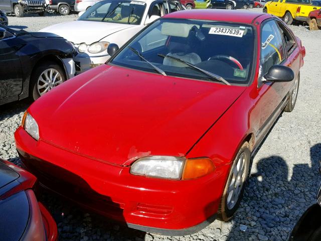 1HGEJ2225SL022933 - 1995 HONDA CIVIC DX RED photo 2