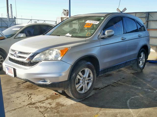 JHLRE4H71AC009343 - 2010 HONDA CR-V EXL SILVER photo 2