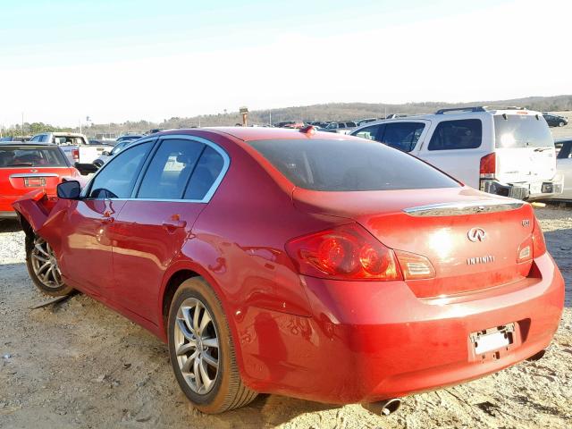 JNKCV61E99M301754 - 2009 INFINITI G37 BASE RED photo 3