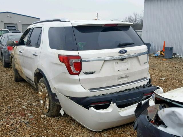 1FM5K7FH9JGA51992 - 2018 FORD EXPLORER L WHITE photo 3