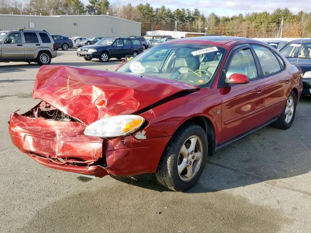 1FAFP55SXYA213840 - 2000 FORD TAURUS SES RED photo 2