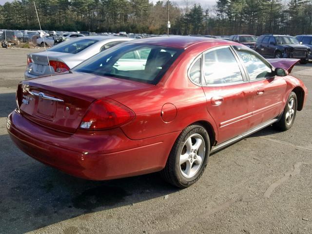 1FAFP55SXYA213840 - 2000 FORD TAURUS SES RED photo 4