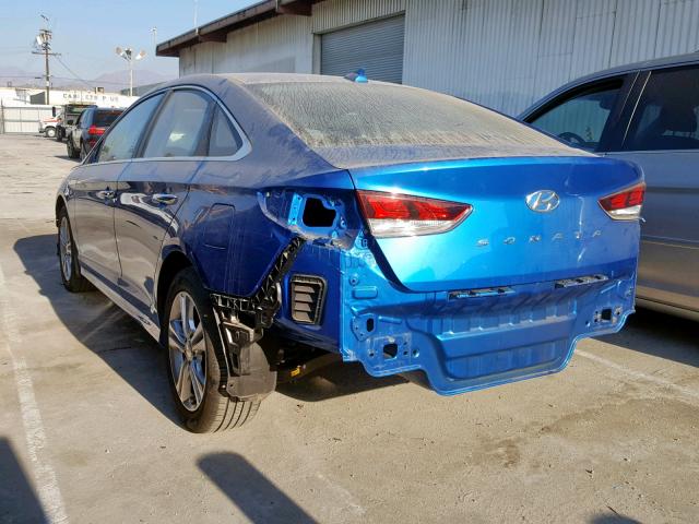 5NPE34AF0JH670997 - 2018 HYUNDAI SONATA SPO BLUE photo 3