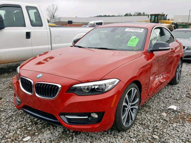 WBA1F5C56FV257583 - 2015 BMW 228 I RED photo 2