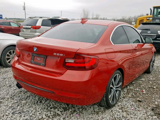 WBA1F5C56FV257583 - 2015 BMW 228 I RED photo 4