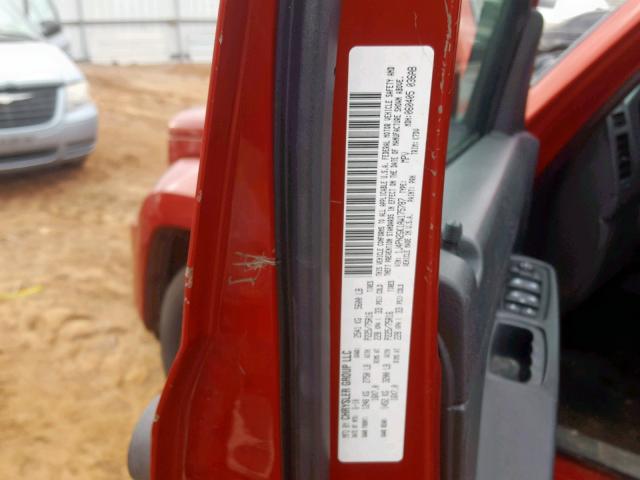 1J4PN2GK1AW175787 - 2010 JEEP LIBERTY SP 红色 照片 10