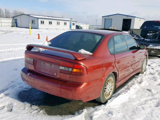 4S3BE656626200634 - 2002 SUBARU LEGACY GT RED photo 4