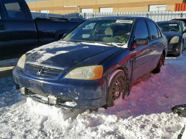 2HGES16412H908554 - 2002 HONDA CIVIC DX BLUE photo 2