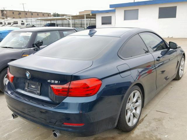 WBA3R1C56EK192677 - 2014 BMW 435 I BLUE photo 4