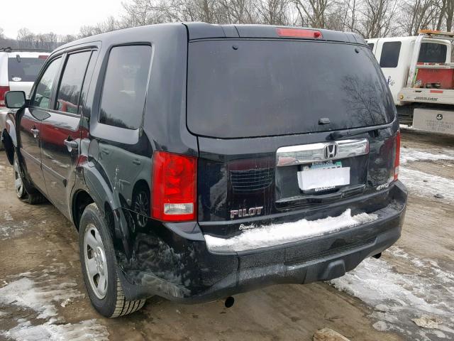 5FNYF4H23DB079721 - 2013 HONDA PILOT LX BLACK photo 3