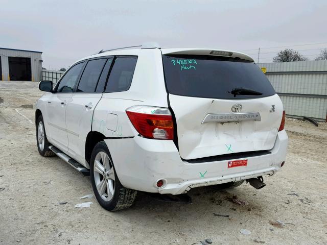 5TDYK3EH8AS023909 - 2010 TOYOTA HIGHLANDER WHITE photo 3