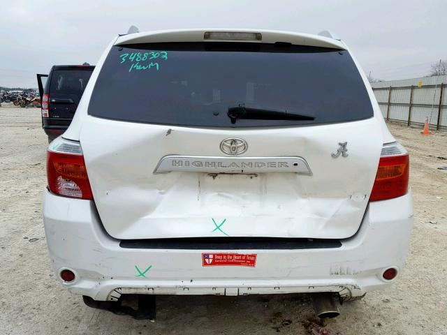 5TDYK3EH8AS023909 - 2010 TOYOTA HIGHLANDER WHITE photo 9
