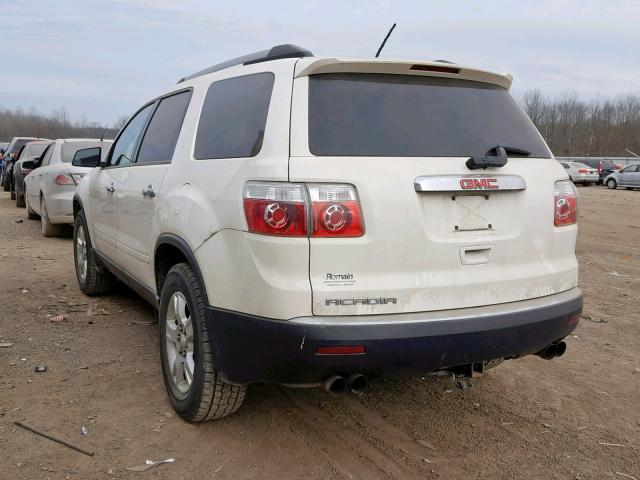 1GKLRKED6AJ163990 - 2010 GMC ACADIA SL WHITE photo 3