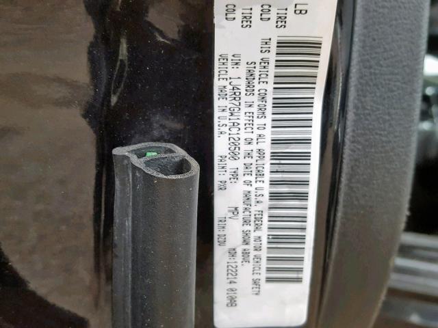 1J4RR7GW1AC120500 - 2010 JEEP GRAND CHER BLACK photo 10